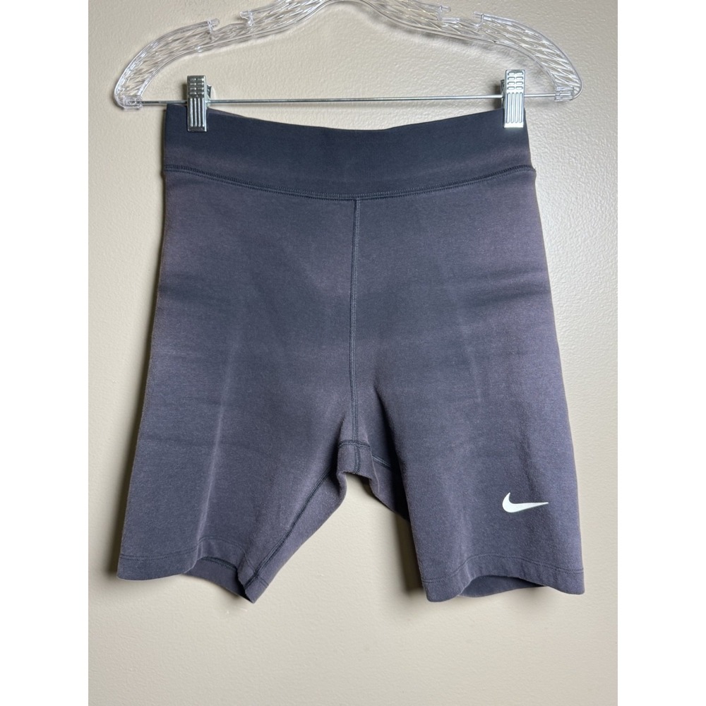 Nike Womens Biker Shorts Black Acid Wash Cotton Blend Activewear Size M